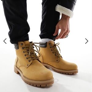 Jack & Jones Men's Stoke Nubuck Hiker Boot Tan Size 11 (44) Never Worn!!